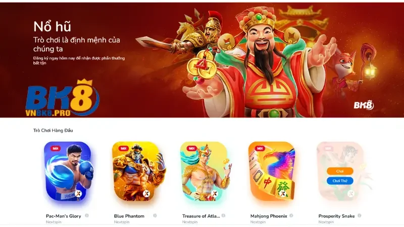 Nổ Hũ BK8 – Game Slot Đổi Thưởng Uy Tín, Săn Jackpot